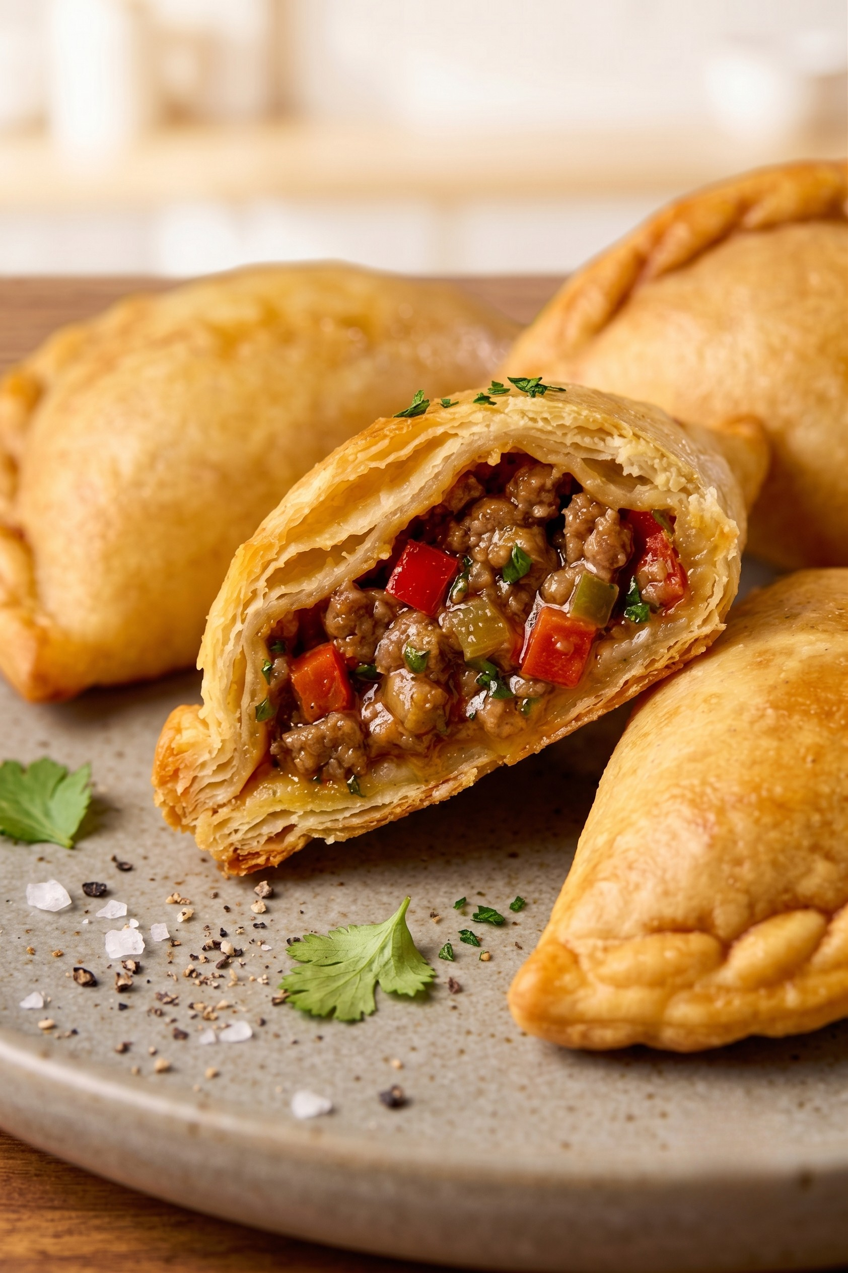 Beef Picadillo Empanadas — golden pastry with savory beef filling