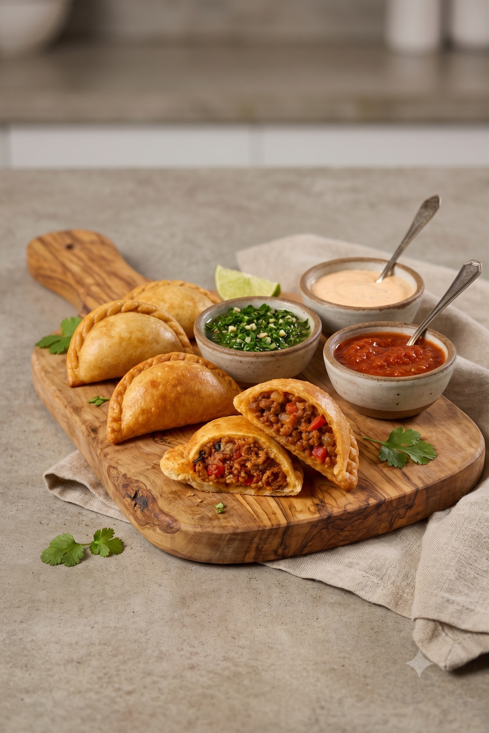 La Empanada empanadas with dipping sauces